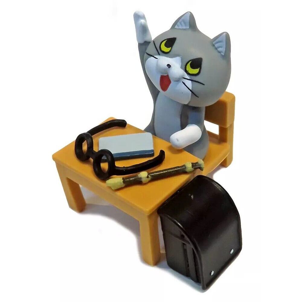 Neko Cat In Elementary School Gachapon Miniature Set Toy